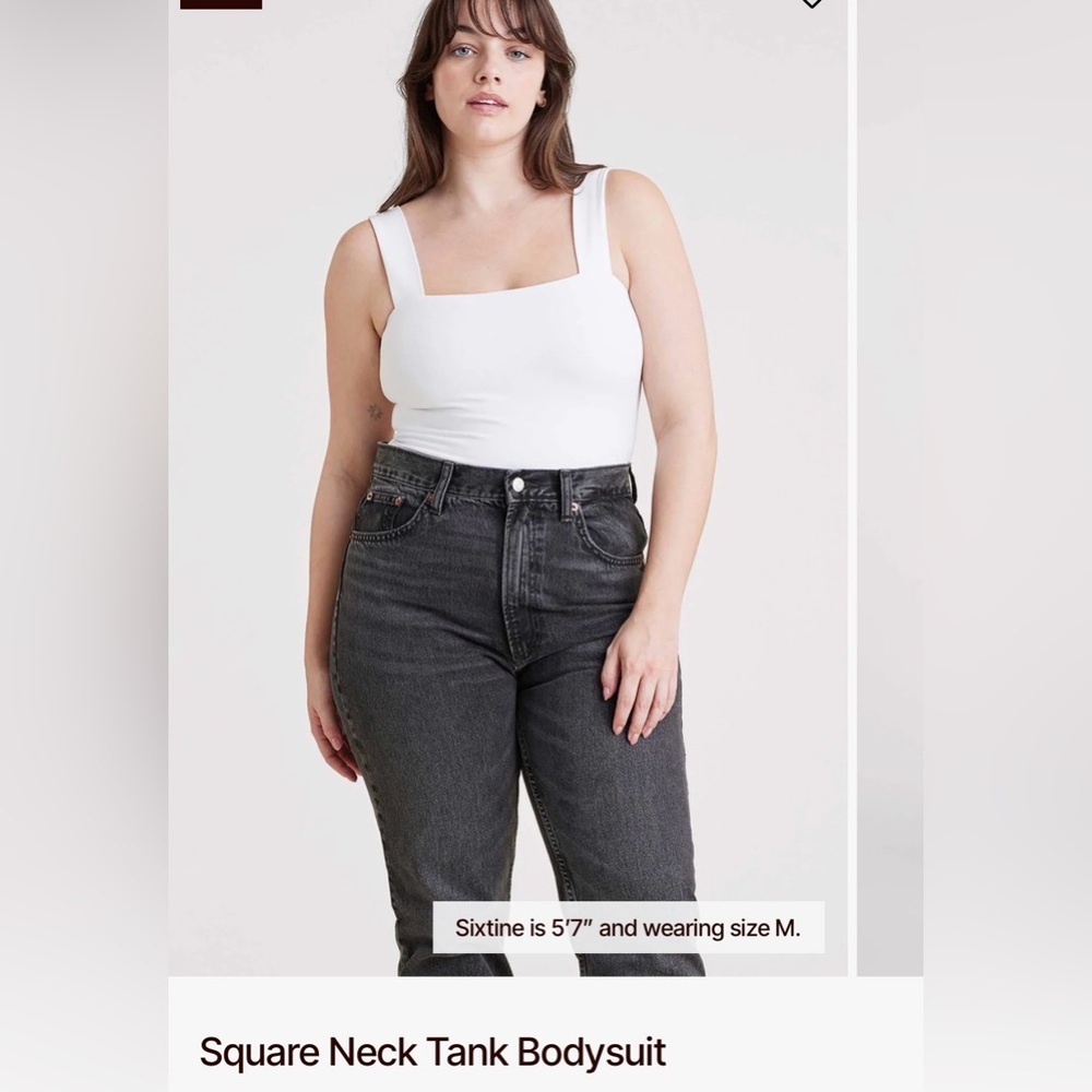 Nuuds Medium Square Neck Tank Bodysuit